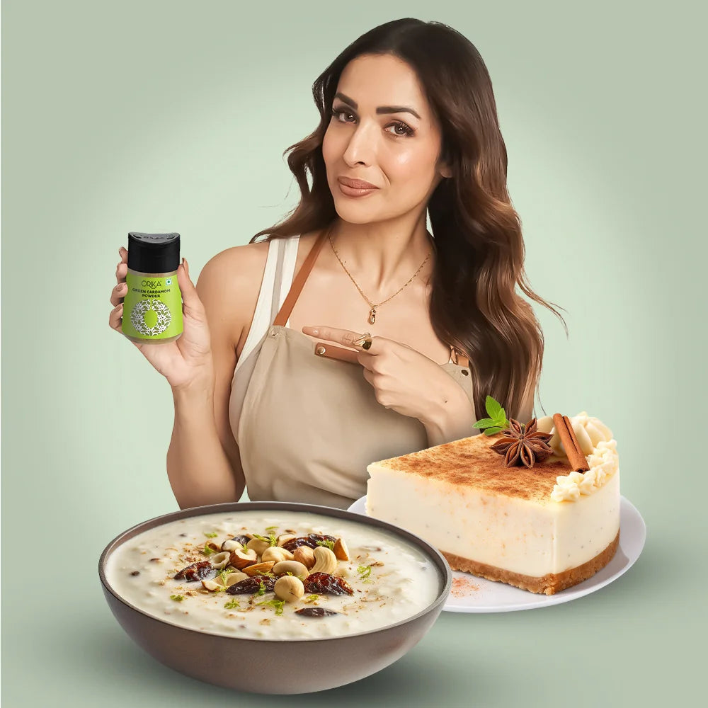 Orika Green Cardamom Powder | Pure Elaichi Powder | Aromatic & Flavourful | 100% Natural | 45g - Orika Spices India